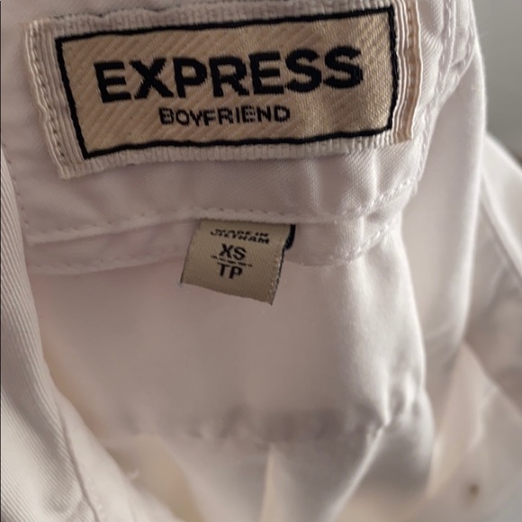 Express White Boyfriend button down shirt - Picture 5 of 9